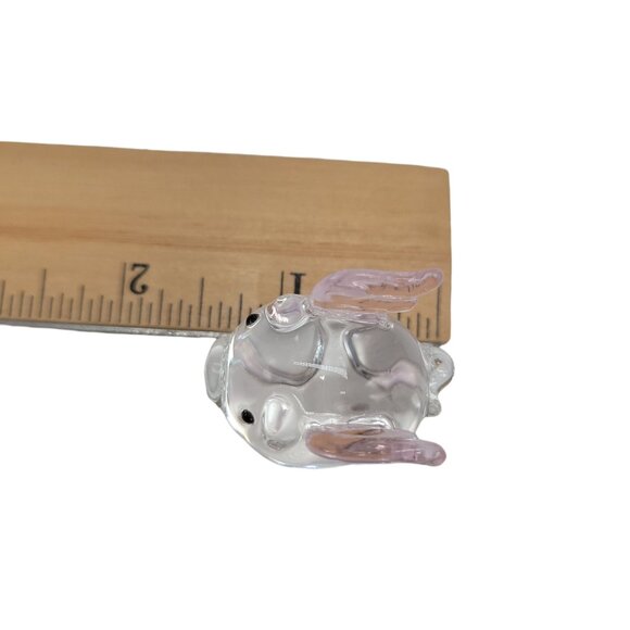 Penelope Flying Pig Miniature Glass Figurine With Pink Wings By Pier 1 Imports - Picture 3 of 11